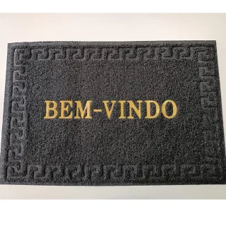 Capacho Emborrachado Bem Vindo para Porta - 50% de Desconto - Preto