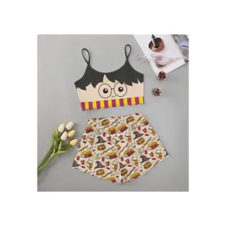 Moda verão: Pijama feminino personagens adulto - Roupa de dormir baby Doll - M15