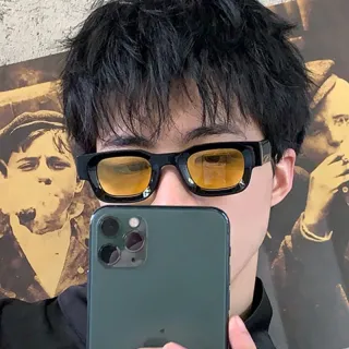 Estilo Vintage Óculos de Sol UV400 Armação Pequena para Masculino e Mulheres - C5