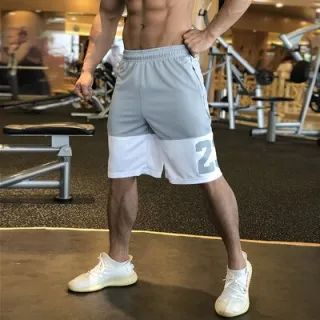 Short masculino fitness basquete academia - Confortável Plus Size - Preto e Branco