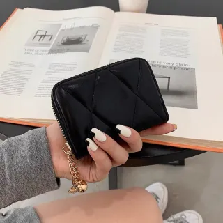 Porta cartão de couro sintético feminino pequeno - Novo