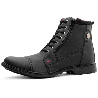 Coturno Masculino Casual Dhshoes - Cano Baixo e Zíper - Marrom