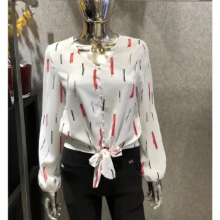 Roupa Fenimonina Blusa Manga Longa Estampada Social Frio #1758 - Azul