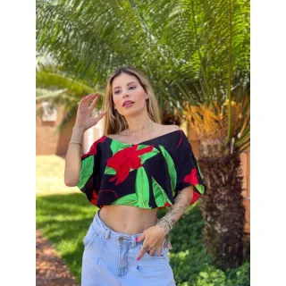 Blusa Elegante Gaivota Cropped Verão 2023 - Lilás