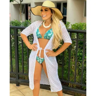 Kimono Manga Longa Praia - Saída de Praia