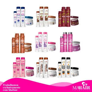 Oferta Relâmpago! Kit Completo Mahair Óleo de Rícino Força e Crescimento: Shampoo, Condicionador, Máscara Capilar e Leave-In