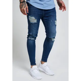 Lançamento Premium: Calça Jeans Masculina Skinny Rasgada em Lycra - Preto