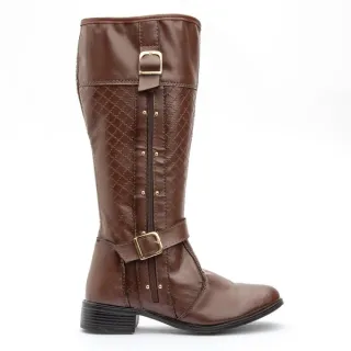 Bota Exclusiva Montaria Feminina Outono Inverno Dona Beja - Capuccino