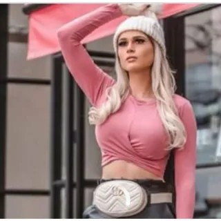 Manga longa transpassado curto em viscolycra - Verde Bandeira