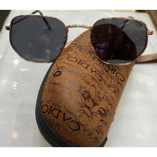 Lançamento Óculos de Sol Fashion Unissex Hexagonal Feminino e Masculino - Dourado de verde