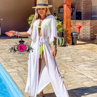 Cardigan Verão - Kimono de Praia - Kimono - Preto