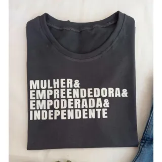 T-shirts femininas babylook 100% algodão P M G - P M G