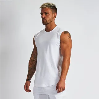 Camisa de Compressão Regata Masculina para Musculação e Fitness - white