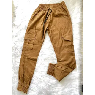 Promoção - Calça Sarja Jogger Masculina Cargo - KAKI