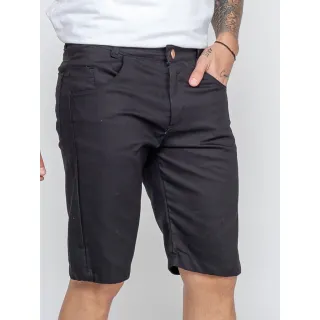 Preço barato bermudas masculinas em jeans sarja com elastano - escuro rasgada