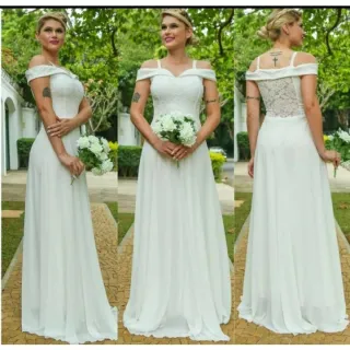 Elegante Vestido Longo para Madrinha de Casamento - AZUL TIFFANY