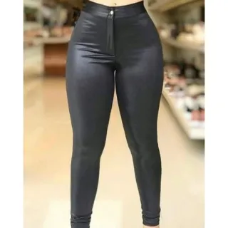 Couro fake calça disco - Verde