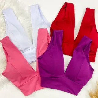 Femminino blusa decote V profundo cropped - P