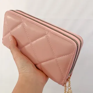 Bordada Feminina Carteira em 2 Zíper - Preto1102