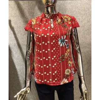 Blusinha Estampada Manga Curta Feminina Evangélica Social - Azul Marinho