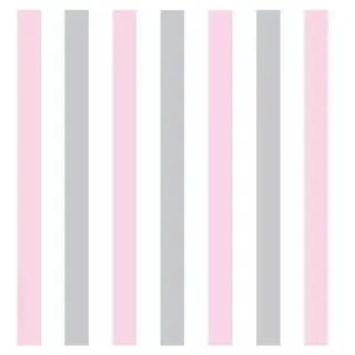 Papel de Parede Branco e Rosa Listrado - Único