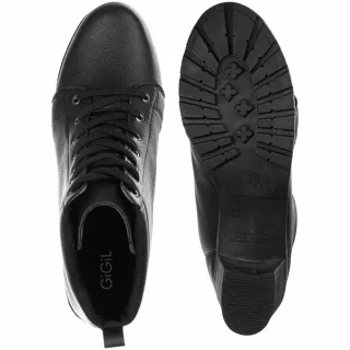 GiGiL Coturno Tratorado Feminino - Bota Baixo Salto - Preto