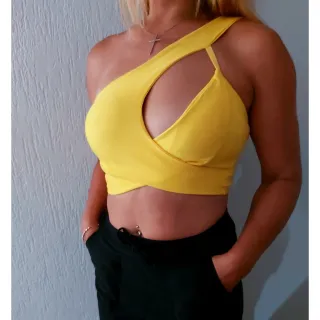 Promoção Lançamento: Crooped Feminino Transpassado Manga Única com Bojo - Verde Militar