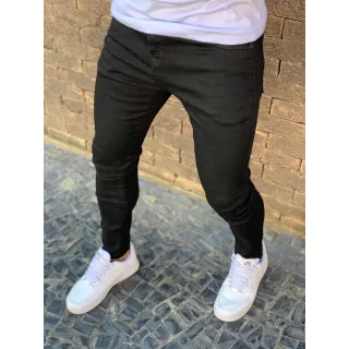 Jeans Masculina Preta Super Skinny Calça - Calça P. LISA