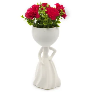 Kit Decore Design - Vaso Suculenta Robert Plant Bob - Kit Com 5 Vasos Suculentas - Preto