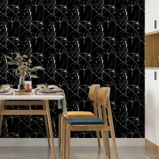Adesivo Mármore Preto Autocolante - Papel de Parede Cozinha Pedra 1m x 50cm - Único