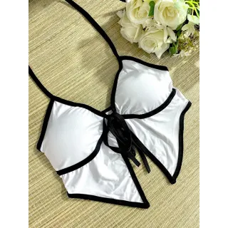 Blusinha Feminina Cropped Decotado Gringo 3D - Com Bojo - M (36-42)