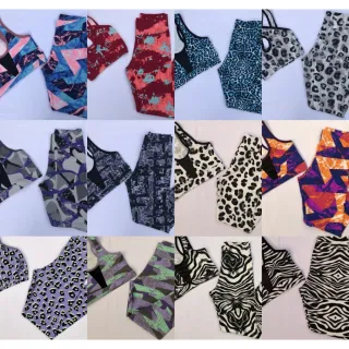 Conjunto de treino suplex feminino transpassado, calça legging e top cropped - Preto