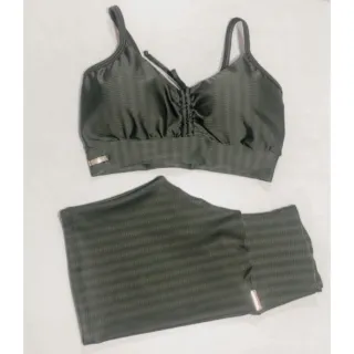 Conjunto fitness feminino com top de regulagem e short 3D para academia - Conjunto Azul Bic