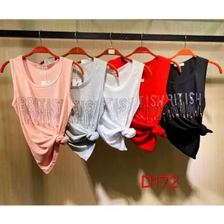 Blusa Regata Feminina Lisa com Letras Perolas Diamantes - Rosa