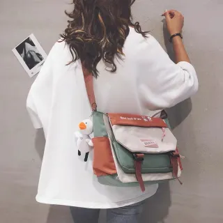 Bolsa Coreana Retrô Harajuku: Grande Capacidade em Nylon - Preto