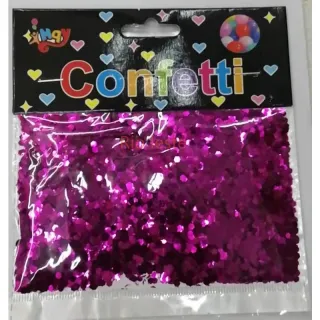 Confetes Metalizados 15g Para Decoração de Festas Bexiga Topo de Bolo Carnaval - Pink - P