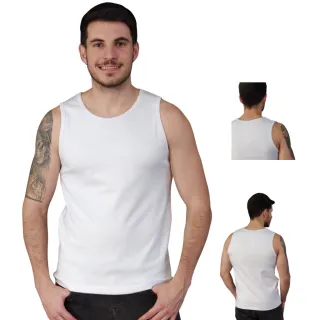 Regata Premium Elastano Masculina Ribana Americana Algodão - Branco