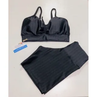 Conjunto fitness feminino com top de regulagem e short 3D para academia - Conjunto Azul Bic