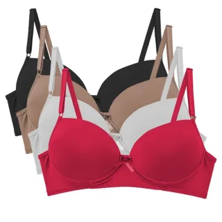 Atacado Sutiã Básico Dia-A-Dia com Bojo em Microfibra Lisa - Rosa / Rosê