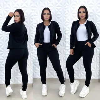Blusa Manga Longa e Calça Conjunto Inverno Moda Blogueira - Fuschia