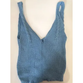 Moda Tricot Blusa Cropped Regata - BRANCA VESTE PP AO M