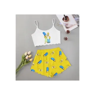 Moda verão: Pijama feminino personagens adulto - Roupa de dormir baby Doll - M15