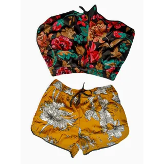 Moda Feminina Estampada: Shorts de Malha Crepe para o Verão - P