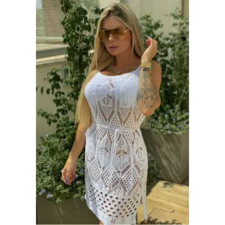 Regata Rendada Feminina para Saída de Praia - Preta