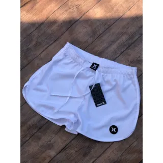 Treino Tactel Elastano Shorts Feminino Praia Academia - Branco