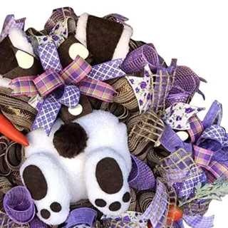 Decoração de Parede Floral com Cabide de Coelho para Páscoa - 5