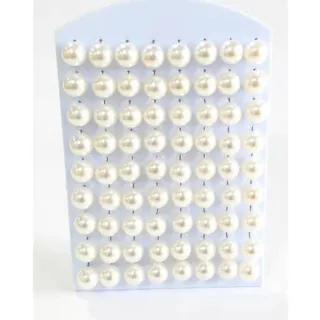 Revenda: Kit com 36 Pares de Brincos de Pérolas e Cristais - Tamanho Crescente - CRISTAL COLORIDO