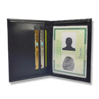 Porta Cartões de Couro Slim Masculino e Feminino - Café Tamanho CNH