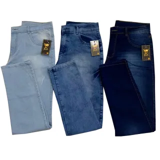 Kit Slim Fit Calças Jeans Masculina Skinny com Lycra Elastano - CLARO+ESCURO+CLARO