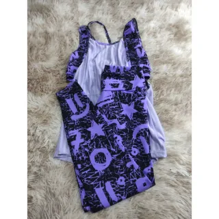 Moda Fitness Feminina Conjunto Trio Calça E Top + Blusa Embutida - 11